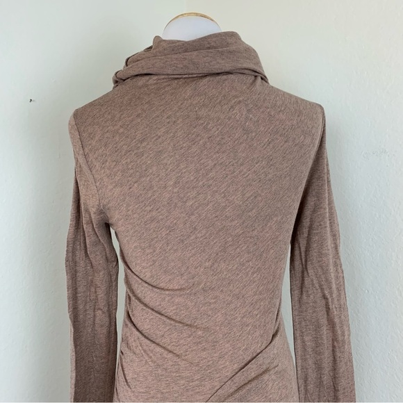 Anthropologie Lilka Cowl Neck Ruched Pima Cotton Long Sleeved Tunic Top Small - Picture 8 of 12